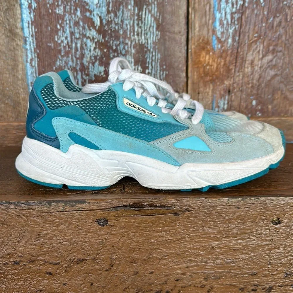 Adidas Women's Blue Falcon Chunky 90s Inspired Suede Sneakers Size 8 - Picture 2 of 13